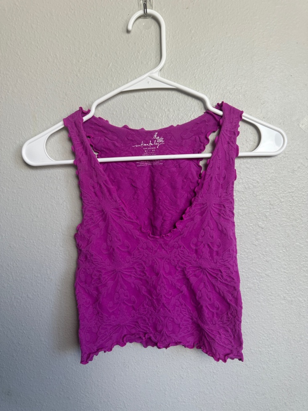 Intimately Free People Magenta Lace Crop Tank